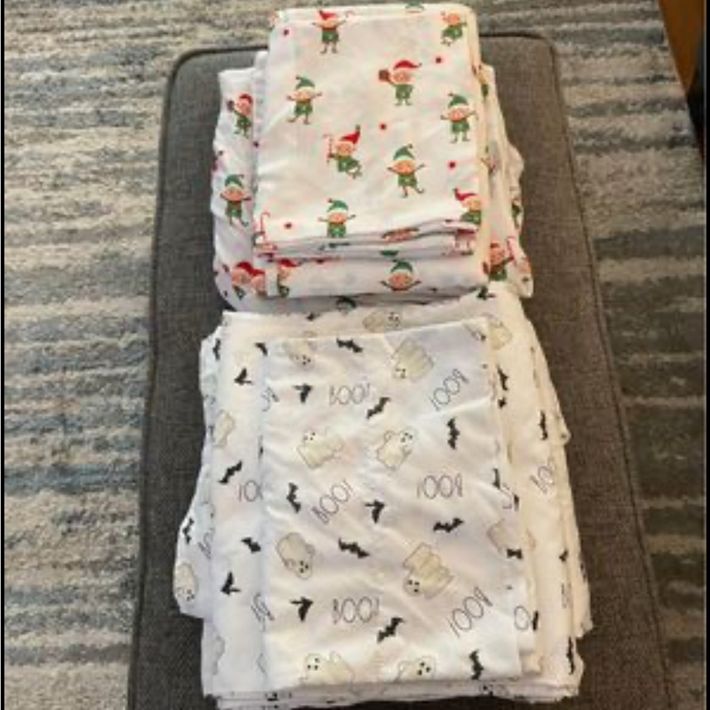 Rae Dunn Halloween Sheets and Belk Christmas Sheets